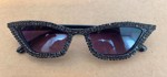 Cateye solbriller med mørke sten, sort